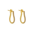 Popular Trendy Geometric 925 Sterling Silver Creative Chain Tassel Cubic Zircon Gold Plated Stud Earrings Wedding Anniversary