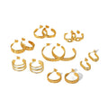 New Fashion 18K Gold Plated Stainless Steel Earrings C Shape Earrings for Women