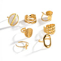 Wholesale Gold Plated Women Jewelry Custom Vintage Stainless Steel Cuff Rings