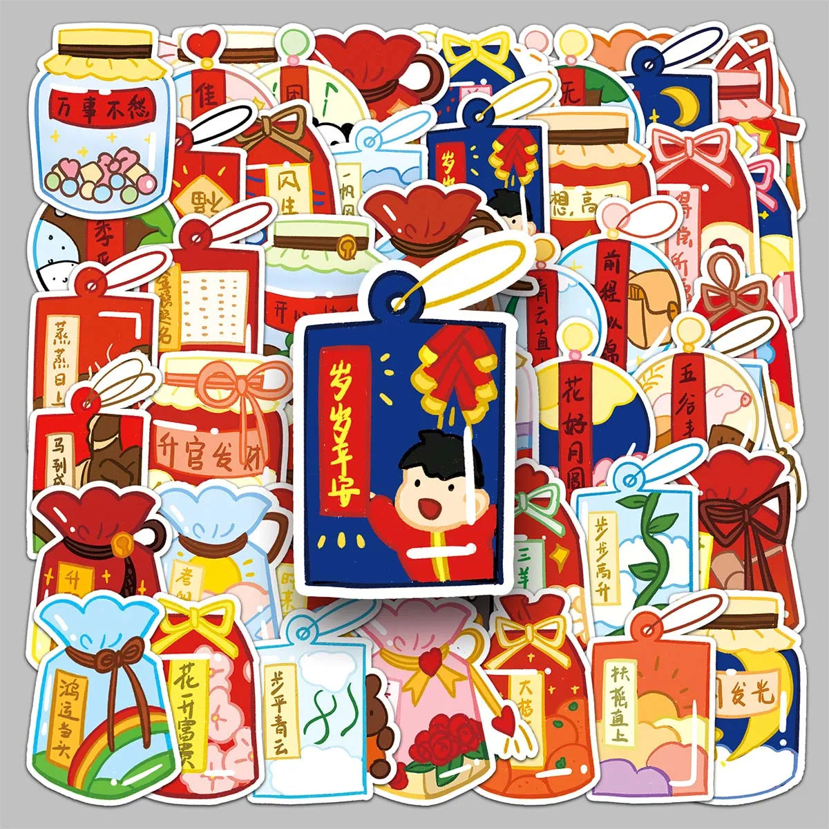 50PCS Factory-supplied Furniture Stickers Personalized Waterproof Decoration Festive Fukubukuro Stickers