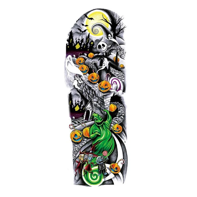 Runzio Waterproof Black Full Sleeve Tattoo Sticker for Arm Men 170x480mm Lasting 3-7 Days