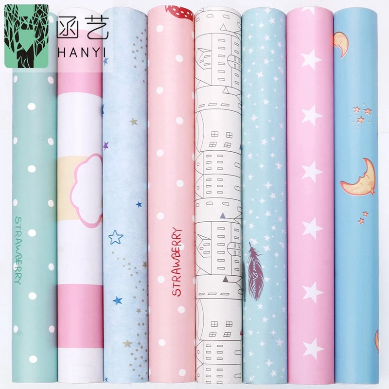 Children Kids Room Decoration Modern Wall Roll Self Adhesive Wallpaper Film Sticker Cartoon Styles Wallpapers