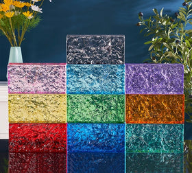 JYG Wholesale Solid Glass Brick Painted Multi-Color Transparent Decorative Textured Hot Melt Living Room Bathroom Workshop Hotel
