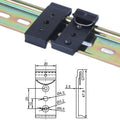 Clamp Snap Hook National Standard 35mm Metric DIN Guide Rail Buckle Easy Installation Aluminum Alloy Black Bracket 1 Year