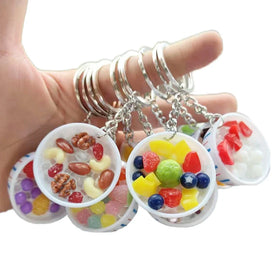 Cute PVC Plastic Food Key Chain Personalidad Smoothie Fruit Simulation Keychain