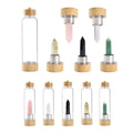Luxury Healing Gemstone Elixir Chakra Gemstone Infused Crystal Energy Water Bottle Glass