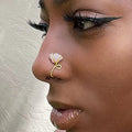 1Pcs Colorful Natural Crystal Stone Piercing Nose Ring Clip on Copper Wire Entangle Nose Rings Ear Clip Cuffs Body Jewelry