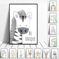 Lion Animal Kawaii Poster Baby Room Art Canvas Paint Hanging Wall Nursery Decor