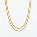 Fenny Wholesale 18K PVD Plated Tarnish Free Permanent Double Layer Herringbone Sweater Chain Stainless Steel Necklace for Women