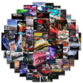 50Pcs Fashion Cool JDM Racing Poster Graffiti Stickers for Wall Car Motorcycle Vinyl Sports Car Sticker