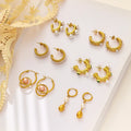 Wholesale Hoop Fashion Luxury Designer Stainless Steel Pearl Dangle Earrings Women Waterproof Jewelry Baroque Pearl Earrings