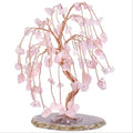 Natural Rainbow Fluorite Gravel Agate Pedestal Gemstone Bonsai Rich Fengshui Lucky Crystal Tree