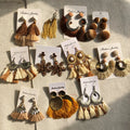 HOVANCI Euramerican National Style Exaggerated Earring Mixes Big Eardrop Tassel Earring for Woman