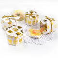 Wholesale Wedding Luxury Gold Foil Candy Box Gift Bag Ribbon Eco-Friendly Folding Candy Box Mini Chocolate Wrapping Paper Box