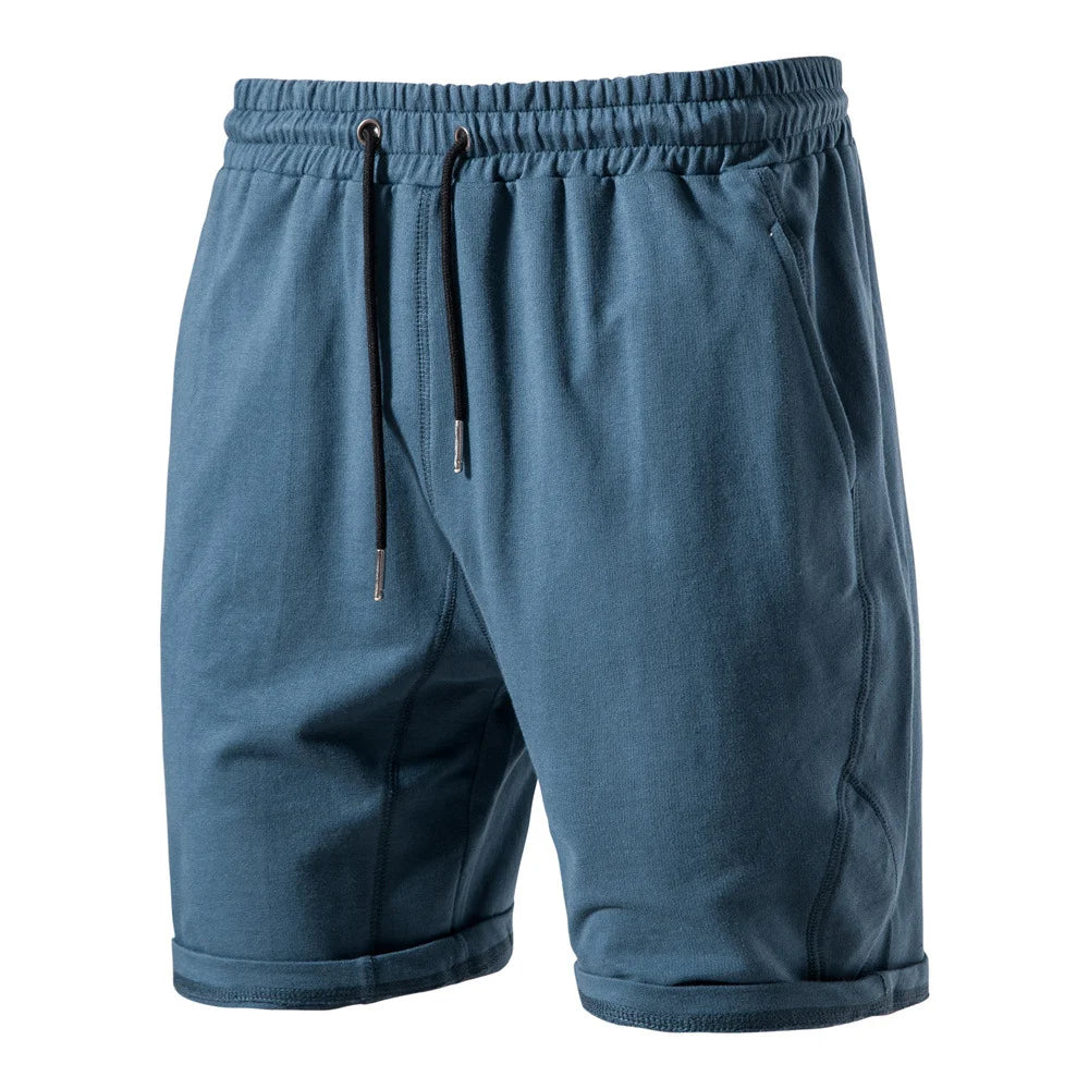 Men's 100% Cotton Summer Casual Shorts with Pockets Breathable Cotton Shorts