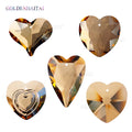 Crystal Heart Suncatcher 44.46.48.58mm Hanging Crystal Prism Pendant Champagne GOLDENHAITAI