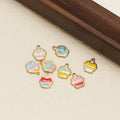 Summer Stainless Steel 12*10mm Ice Cream Charms Double-sided Enamel Pendant Diy Jewelry Earrings Necklace Supplies