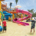 Outdoor Kids Playground Equipment Fiberglass Water Rose Red Slide