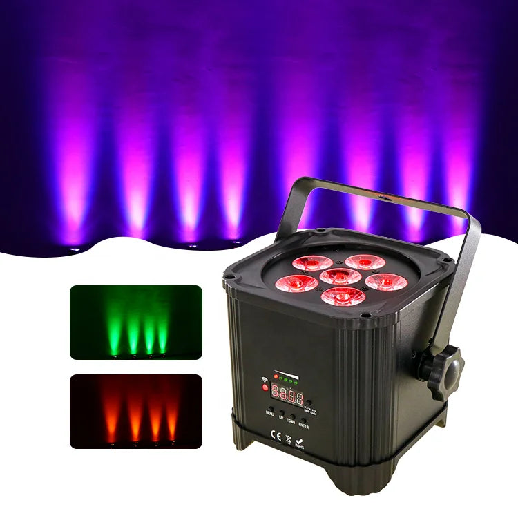 VLTG Dmx 512 6*18W Rgb Remote Control Wireless LED 6pcs 18W Battery Par Light Portable Bar Wedding Stage Battery Led Uplight