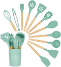 Silicone Cooking Utensils Kit 12PCS Kitchen Utensils Spatula Sets Baking Cooking Egg Whisk Spatula Brush Cookware Set