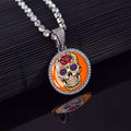 Hip Hop Style Crystal Rhinestone Tennis Chain Pendant Necklace Trendy Bling Iced Christian Candy Skull Jewelry Zinc Alloy Mexico