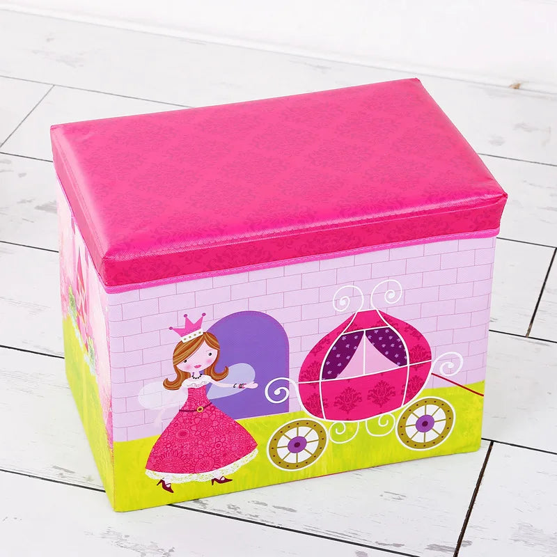 Colorful Leather Foldable Kids Animal Car Storage Ottoman Stool for the Bedroom