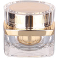 High-Grade 5g 10g 20g 30g 50g Gold Acrylic Cosmetic Packaging Square Cream Jars with Round Cap Pump Sprayer for Loose Powder