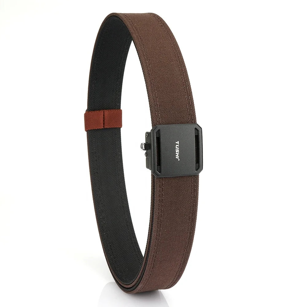 Men's Double Thickened Nylon Casual Belt Multi-Functional Outdoor Alloy Automatic Buckle Gun Hanging Fabric Belts