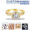 Shenzhen Jewelry Factory Engagement Party Gift Luxury 925 Sterling Silver 1.5 Carat Diamonds Mossanite Jewelry