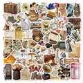 Wholesale Cool 100Pcs Vintage Literature Art Decorative Stickers for Scrapbook Wall Vinyl Retro Thing Sticker
