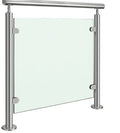 Reilbu Simple Design Balcony Post Balustrades Handrails Stainless Steel Stair Glass Railing for Deck