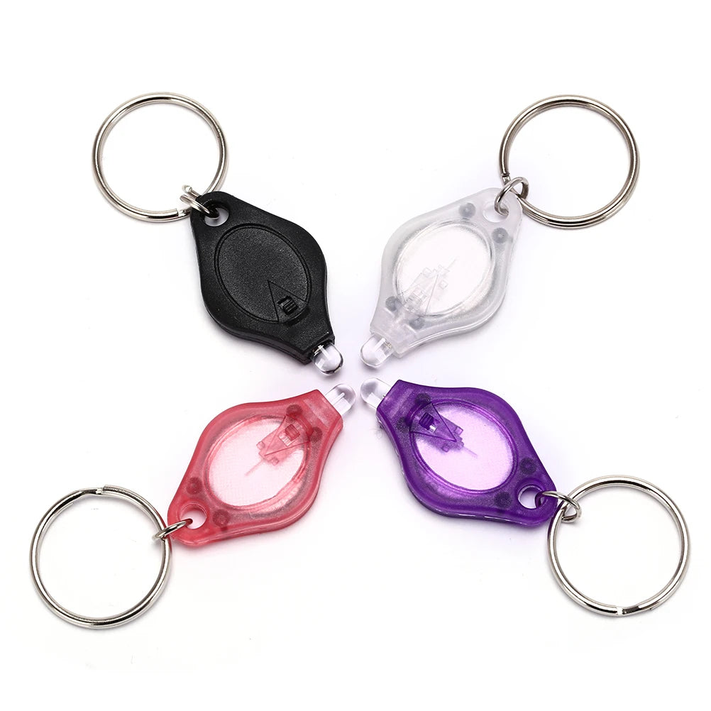 New Product Ideas 2025 Unique Mini UV 365-405nm Plastic Keychain Rings Keyholder Mini Key Ring Key Light LED Flashlight