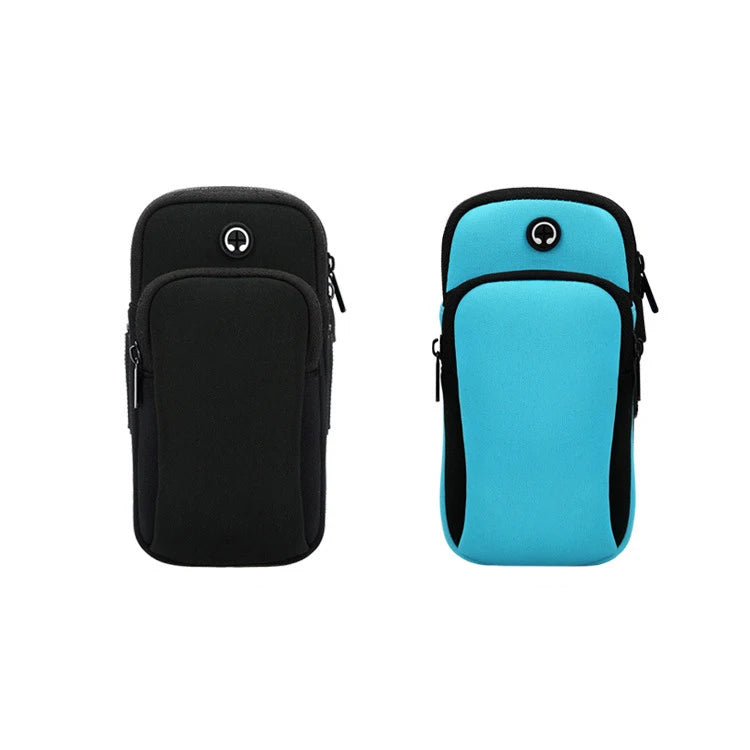 Below 6 Inch Size Breathable Bicycle Riding Lightweight Sports Pouch Headphone Hole Zipper Arm Bag Holder Band for Mobile Phone