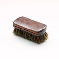 Professional Eco-Friendly Brown Solid Beech Wood Shoe Cleaning Brush Horsehair Bristles for Leather Boots Hand Design