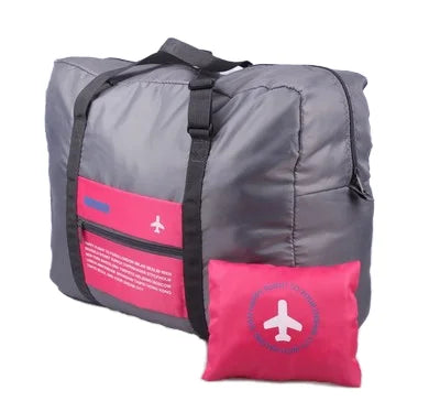 Korean Fashionable Portable Folding Airplane Travel Bag Large Capacity Durable Clothing Storage with Zipper Closure
