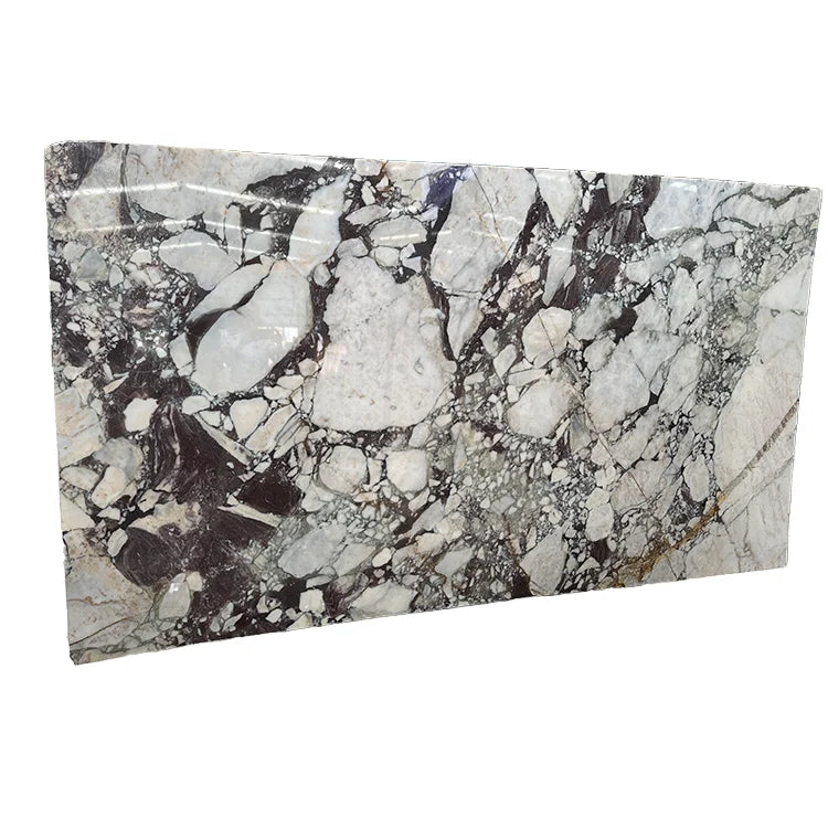 Violet Calacatta White Marble Products with Purple Veins Honed Surface Modern Design for Villa Use Waterproof & Customized