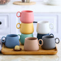 Solhui  Nordic Frosted Ceramic Colored Coffee Mug Cups