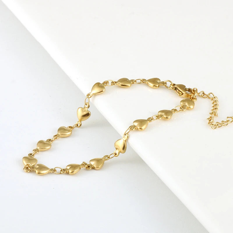 High-quality Gold-plated Jewelry Gift Bracelet 18k Gold Plated Stainless Steel Love Shaped Accessories Women