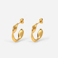 Highest Grade 316L Stainless Steel Jewelry Geometric Gold Hoop Earrings Irregular Shape Earrings for Women