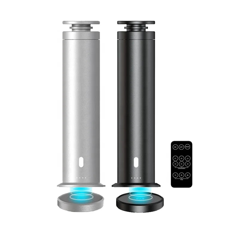 Luxury Wireless Charge Hotel Studio Scent Diffuser Silver Waterless Large Space Essential Oil Tower Aroma Diffuser