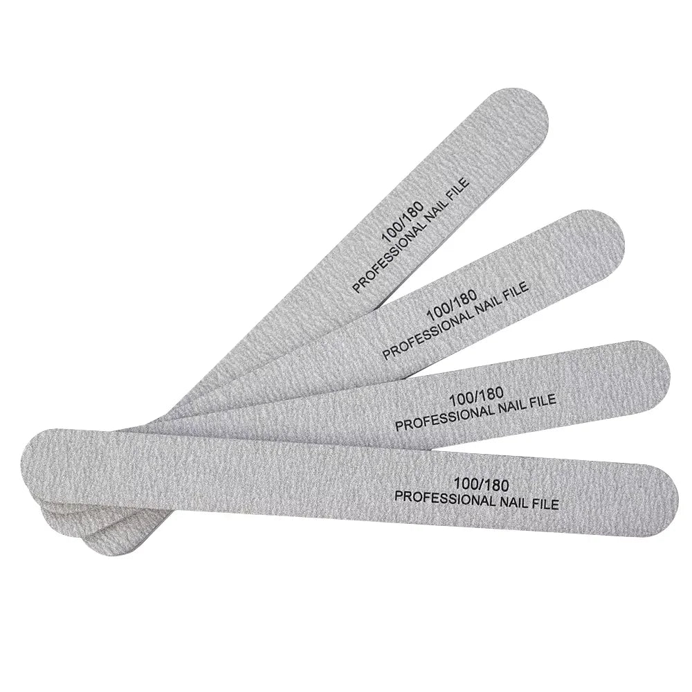 Nail Art Tools Wholesale Double-sided Black Nail Files100 180 Round Head Nail File Professional