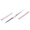 2 in 1 Double Use Pink Metal Handle Nylon Hair Custom Logo Liner Nail Art Brushes