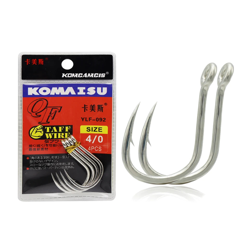Factory High Carbon Steel 1/0 2/0 3/0 4/0 Stainless Saltwater Big Game Tuna Fishing Hooks