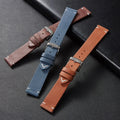 The new ultra-thin soft watch strap is made of genuine leather retro frosted leather and intelligent quick release watch strap