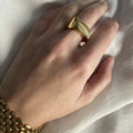 18K Gold Plated Irregular Stainless Steel Finger Rings for Women Trendy Gold Rings for Women