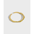 High Quality S925 Sterling Silver Irregular Thin Simple Open Resizable Ring for Women Fine Jewelry HJZ655