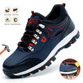 Men's Lightweight Steel Toe Work Boots Sports Style Summer Anti-Slip Puncture-Proof Rubber Plate Safety Shoes