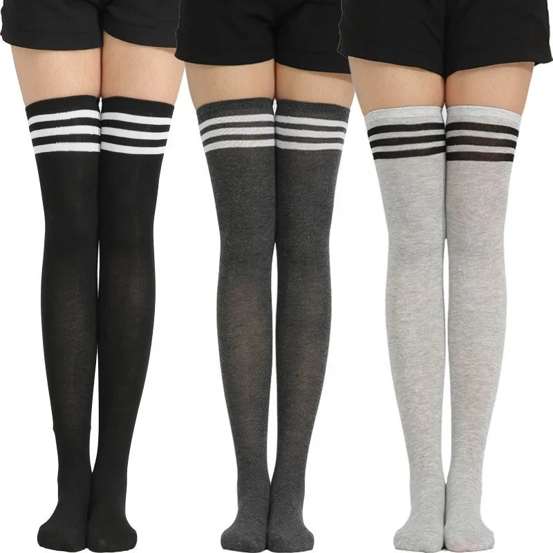 Wholesale Striped Long Tube Stockings Socks Women Cosplay Over the Knee Thigh High Socks