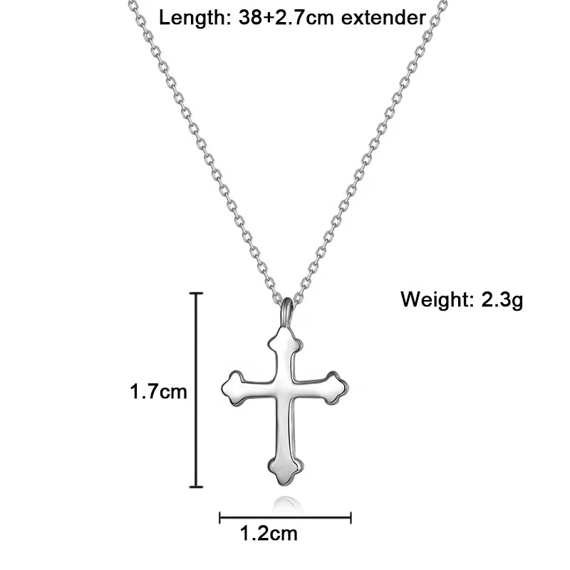 Fine Jewelry Necklaces Sterling Silver 925 with Cross Charm Pendant Necklace Men Cross Religious Jewelry for Women