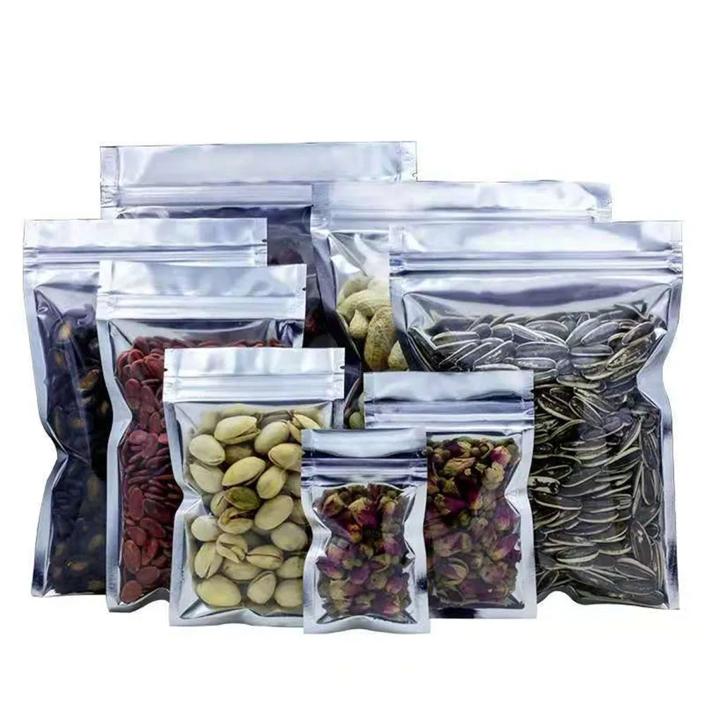 Factory Price Transparent Aluminum Foil Bag Food Gift Retail Re-sealable Baking Packaging Sealed Zipper Ziplock Bag
